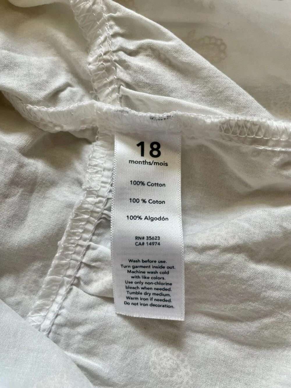 Carter's Summer Dress For 18 months Toddler with gold print design